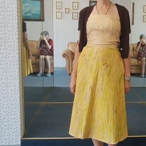 1950s feedsack hand painted dress